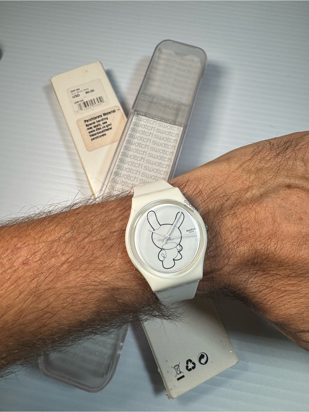 SWATCH X KID ROBOT white “Dunny” watch NWOT